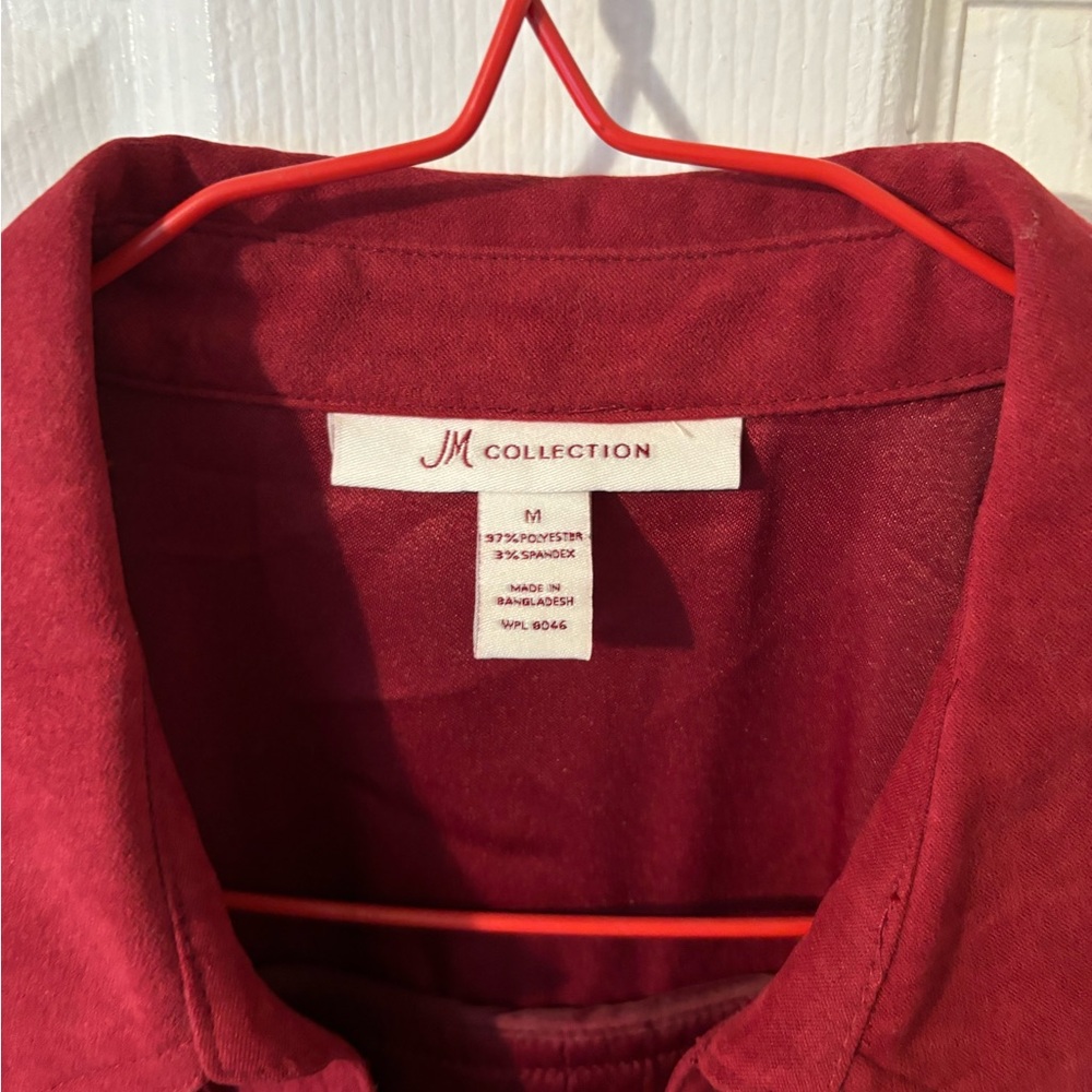 JM Collection Women’s Crimson Shirt NEW - Picture 2 of 5